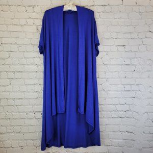 Women’s Short-sleeve Long Duster Open Cardigan – Size 2X